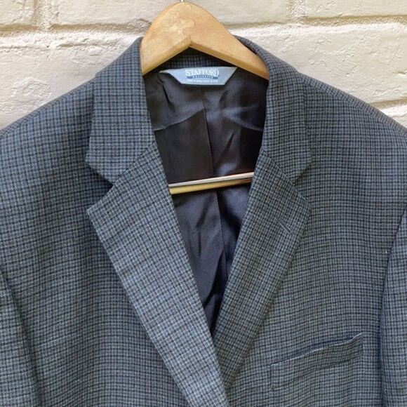 đ„âTakeâ50%âOFF- StaffordâPlaidâWoolâJacket/Blazer,âSize-42S - Picture 2 of 6